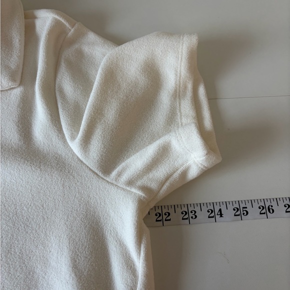 Dudley Stephen’s Cream Ivory Terry Quarter Zip Polo Size Large Quiet Luxury - Picture 14 of 16